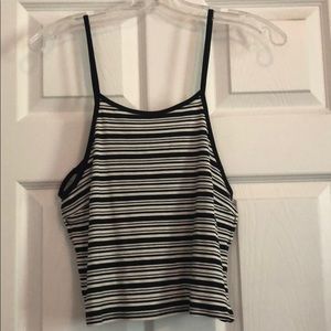 Forever 21 Black and White Stripe Crop Top